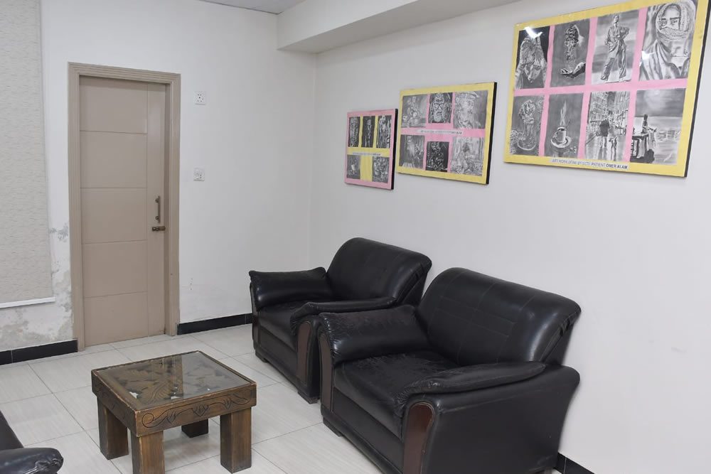 Waiting area at Safe Care Trust International, where families meet our team