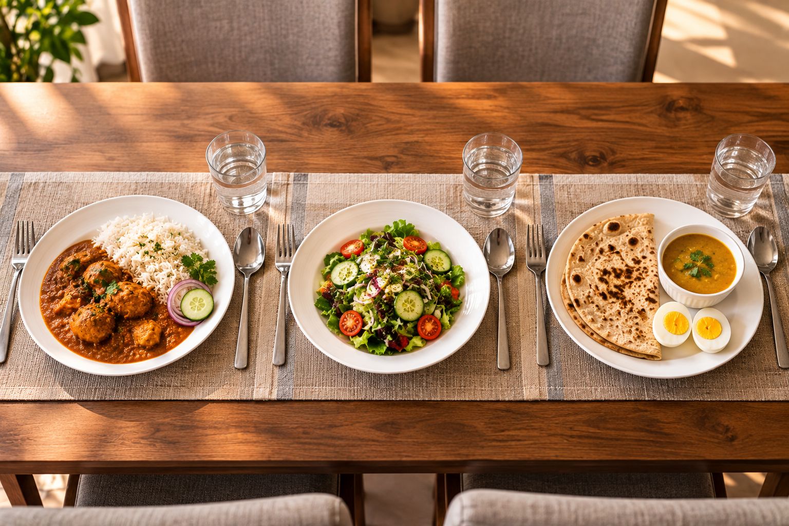 Healthy vegetarian and non-vegetarian meals served to patients
